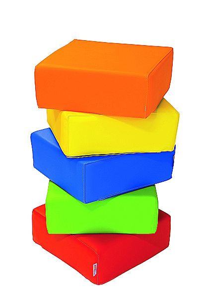 Soft stool, 30 cm high, 40 cm side length with faux leather cover