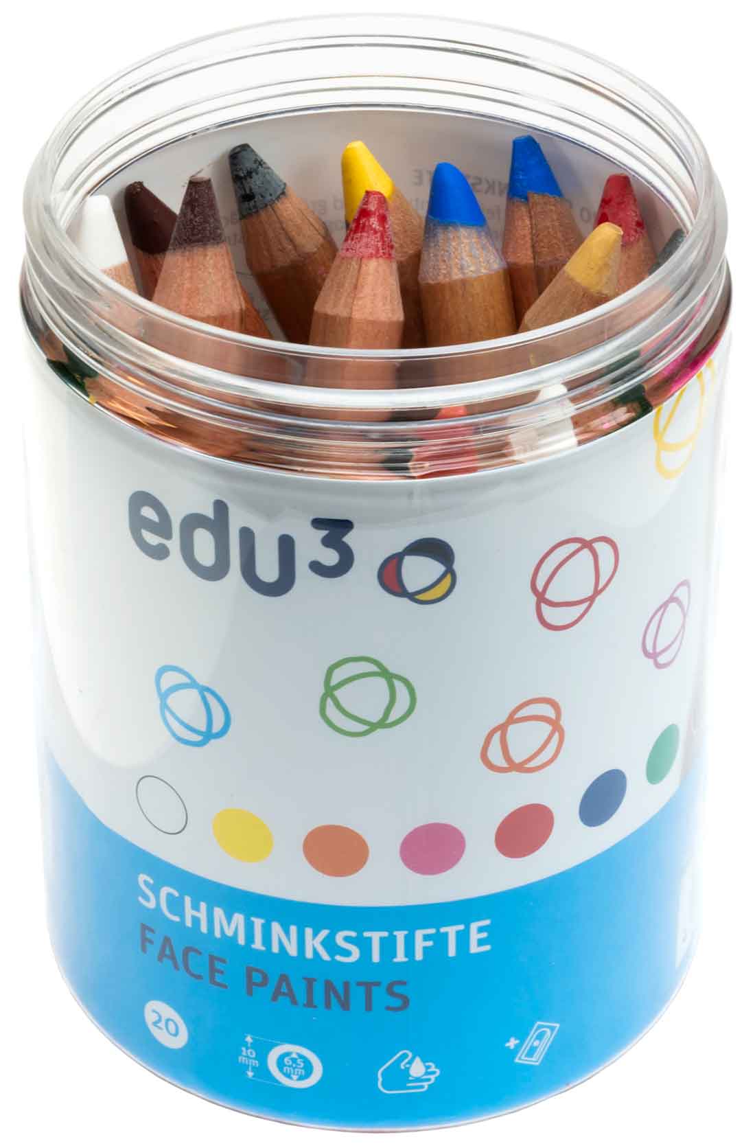 Bâtonnets de maquillage edu3, 20 pièces.