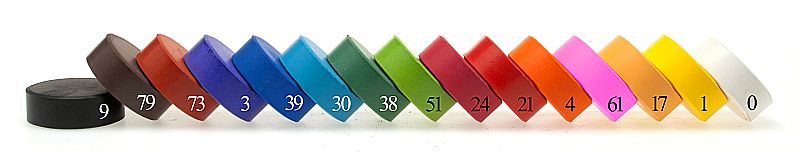 Ensemble de 6 pastilles aquarelle, blocs de couleur d= 55 mm