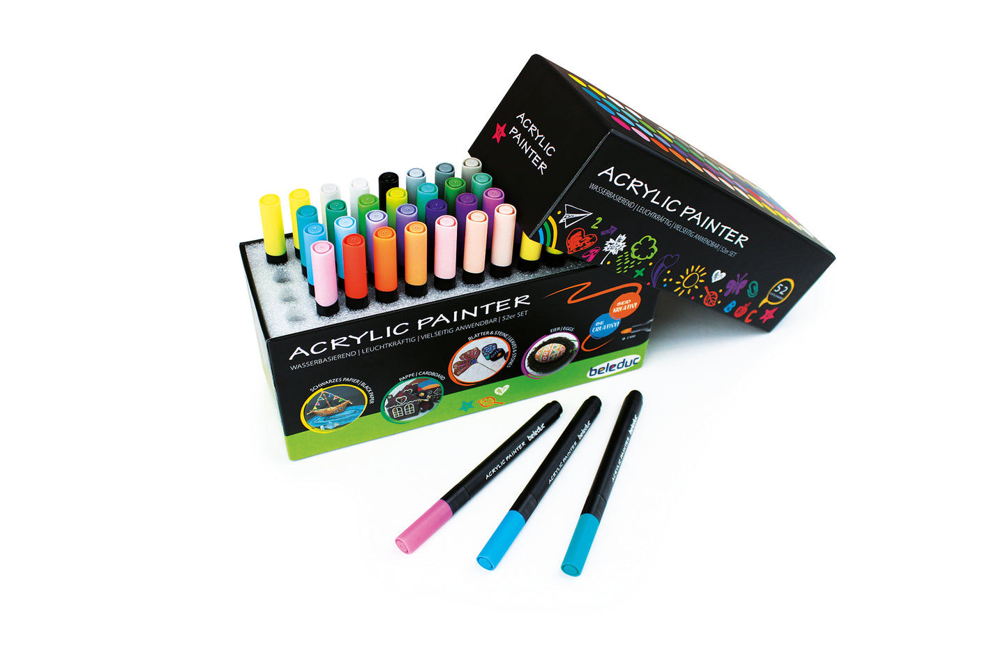 Acrylic colored pencils, 52 pieces.