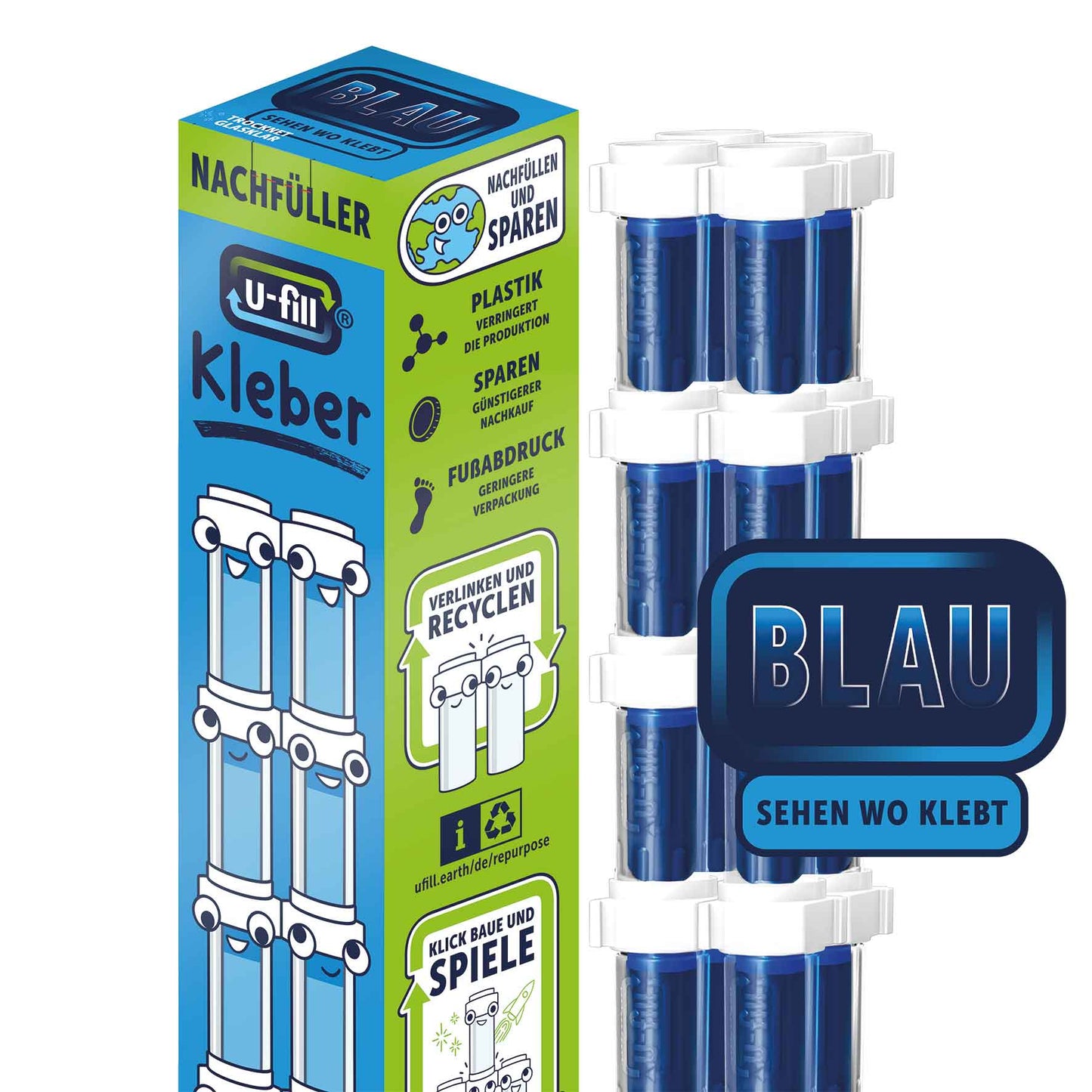 Recharges de bâtons de colle Blueline 21 g - 20 cartouches de colle