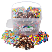 Holzperlen zum Fädeln in Kunststoffbox