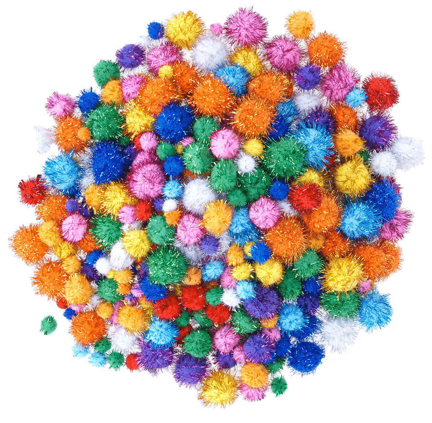 Glitzer Pompons, 400 Stück