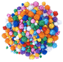 Glitzer Pompons, 400 Stück