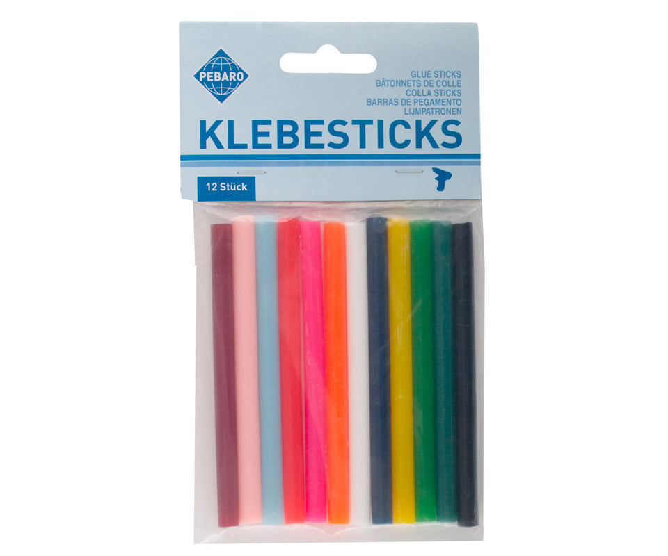 Assorted glue sticks, Ø 7 mm, 12 pieces