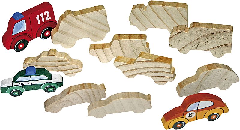 Holzfiguren Fahrzeuge 12 Stück