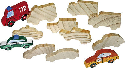 Holzfiguren Fahrzeuge 12 Stück
