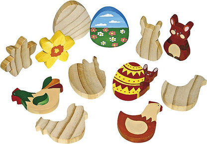 Figurines de Pâques en bois, 2 x 6 modèles