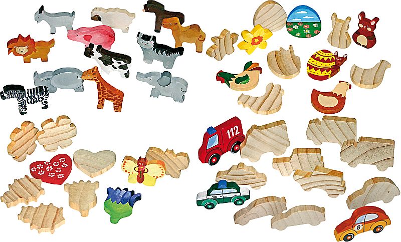 Holzfiguren Fahrzeuge 12 Stück