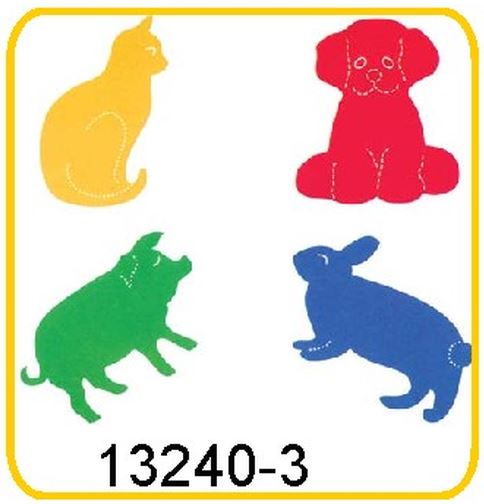 Die-cut template dog, cat, rabbit, pig