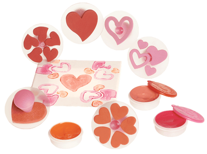 Moosgummi-Stempel Herzen 6tlg.