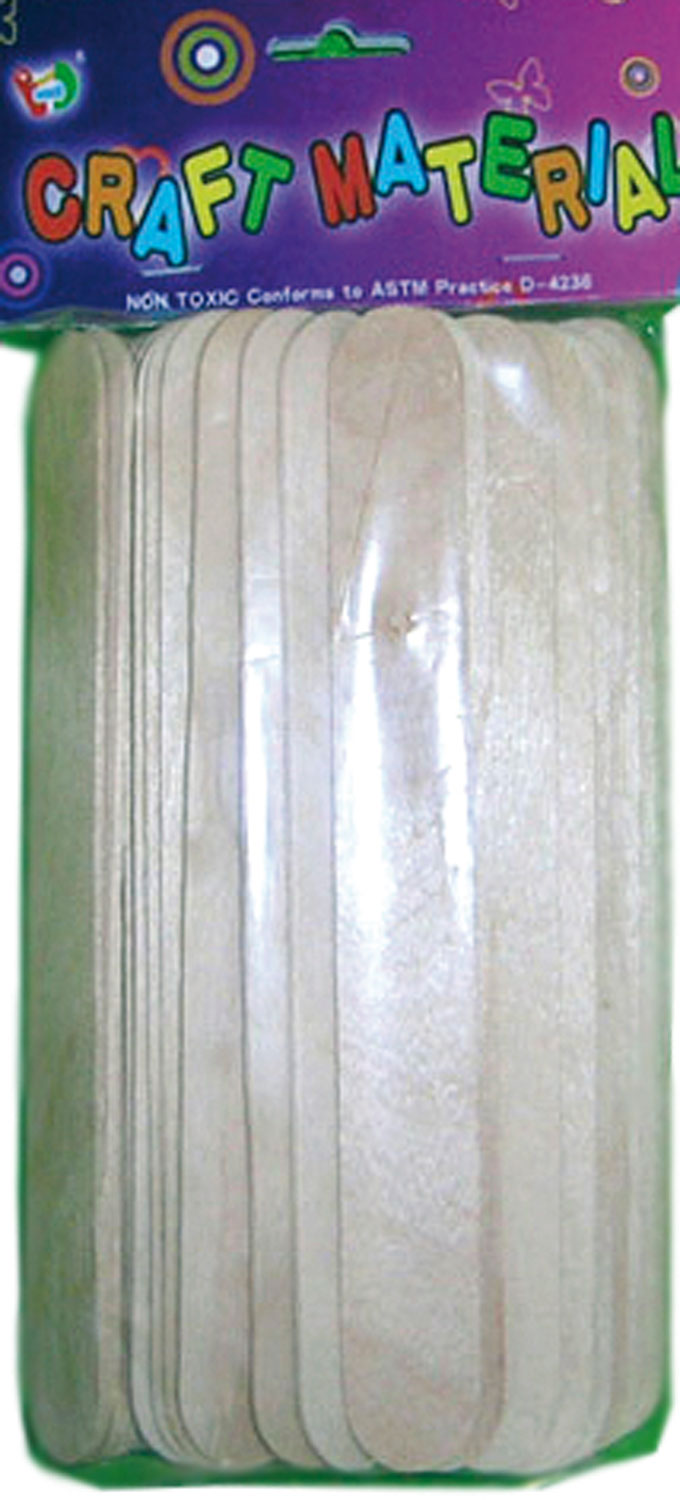 Bastelhölzer groß 50 Stück bunt oder natur