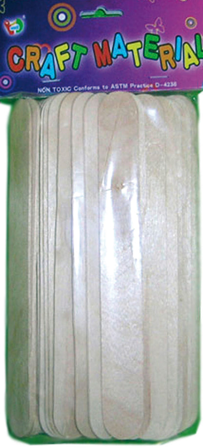 Bastelhölzer groß 50 Stück bunt oder natur