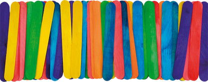 Bastelhölzer groß 50 Stück bunt oder natur