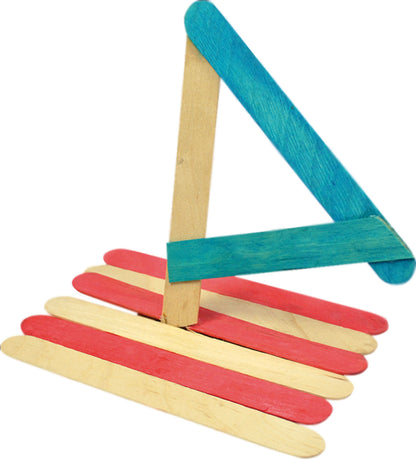 Bastelhölzer groß 50 Stück bunt oder natur