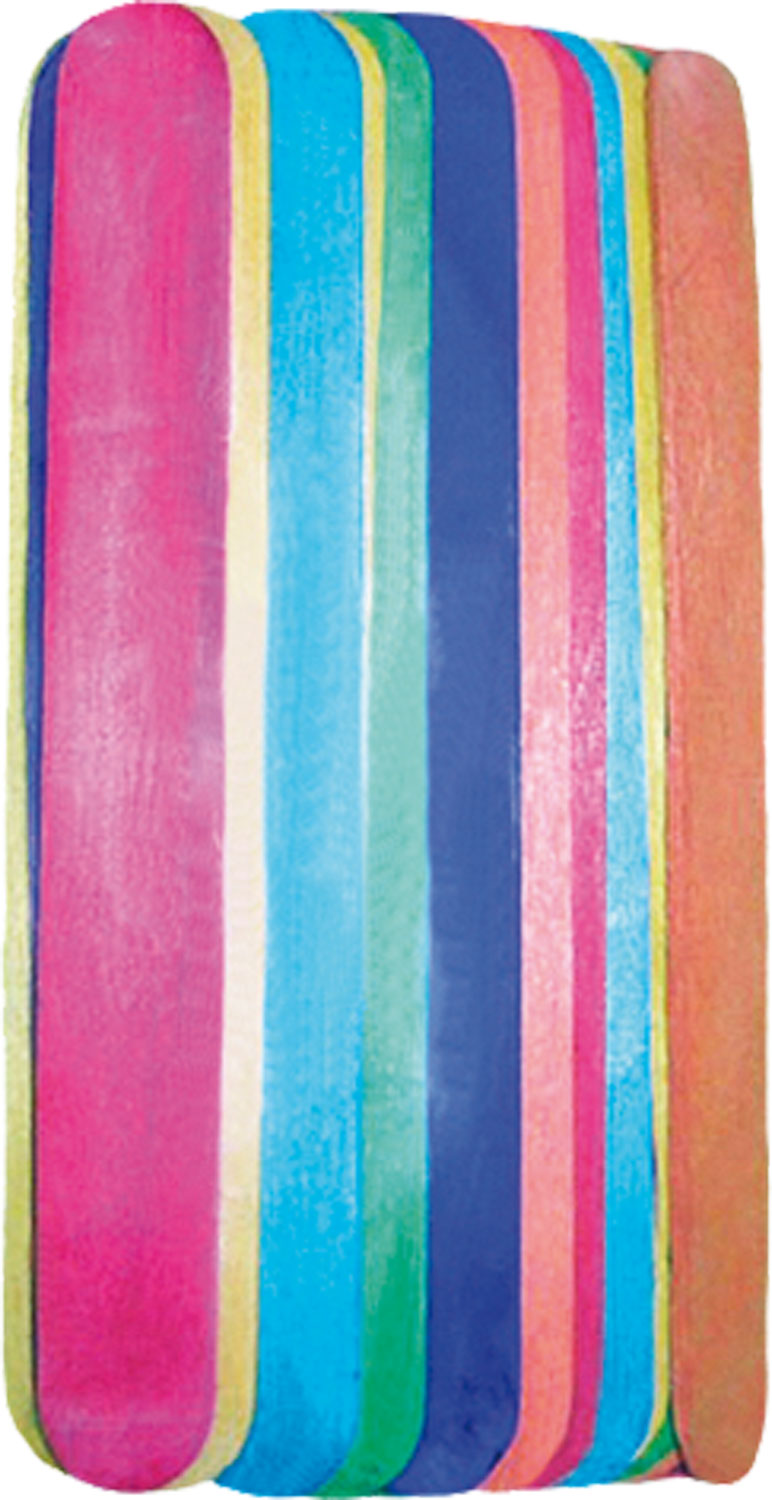 Bastelhölzer groß 50 Stück bunt oder natur