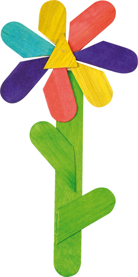 Bastelhölzer klein bunt oder natur