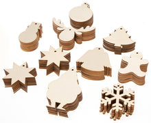 Weihnachtsanhänger aus Holz 100tlg.