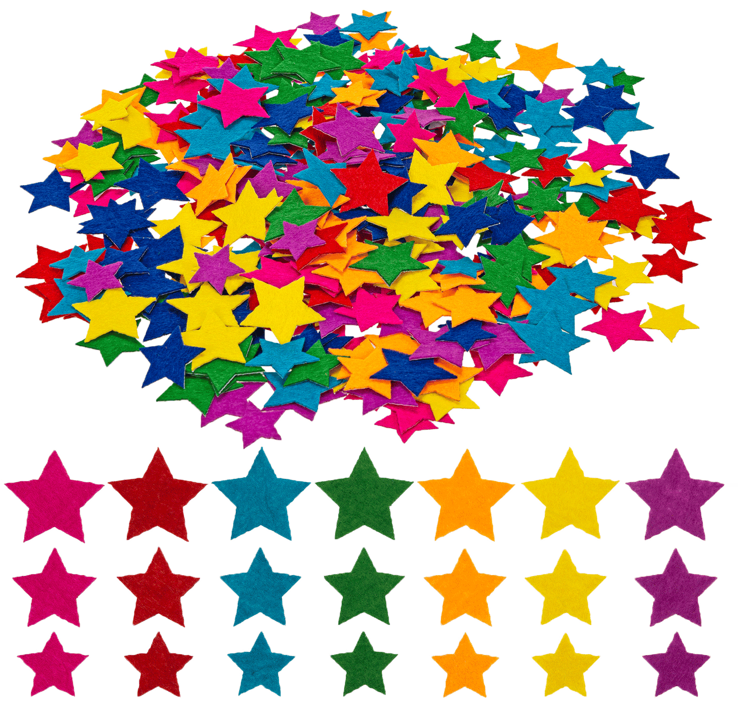 Filzaufkleber Regenbogen-Sterne 360tlg.