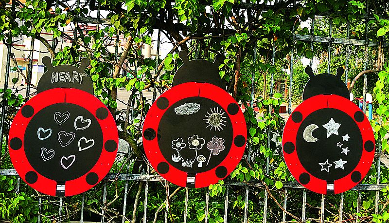 Marienkäfer Zauntafel 3er-Set