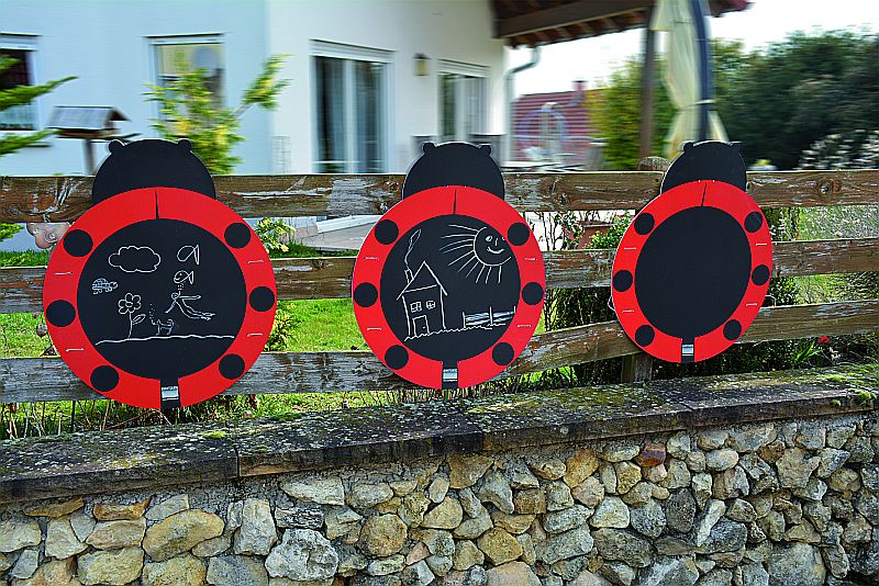 Marienkäfer Zauntafel 3er-Set