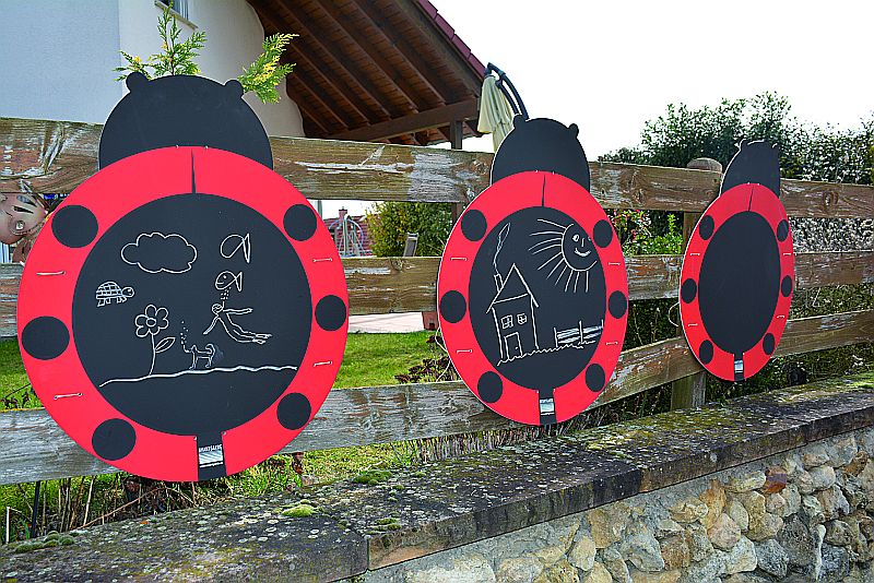 Marienkäfer Zauntafel 3er-Set