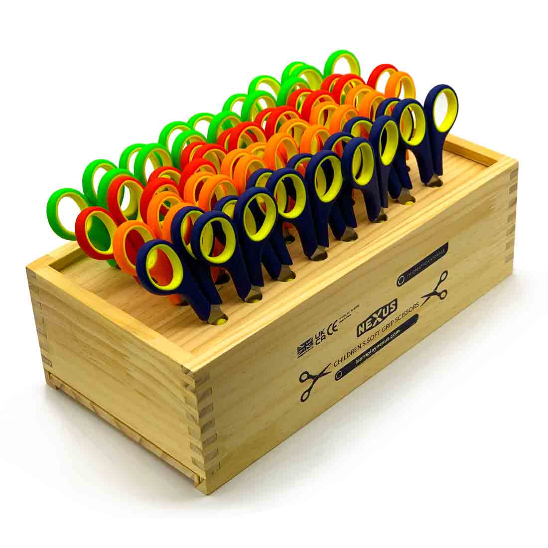 Softgrip-Kinderscheren 32 Stück in Holzständer