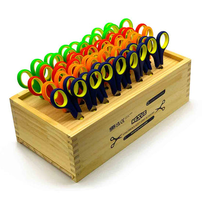 Softgrip-Kinderscheren 32 Stück in Holzständer