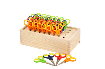 Softgrip-Kinderscheren 32 Stück in Holzständer