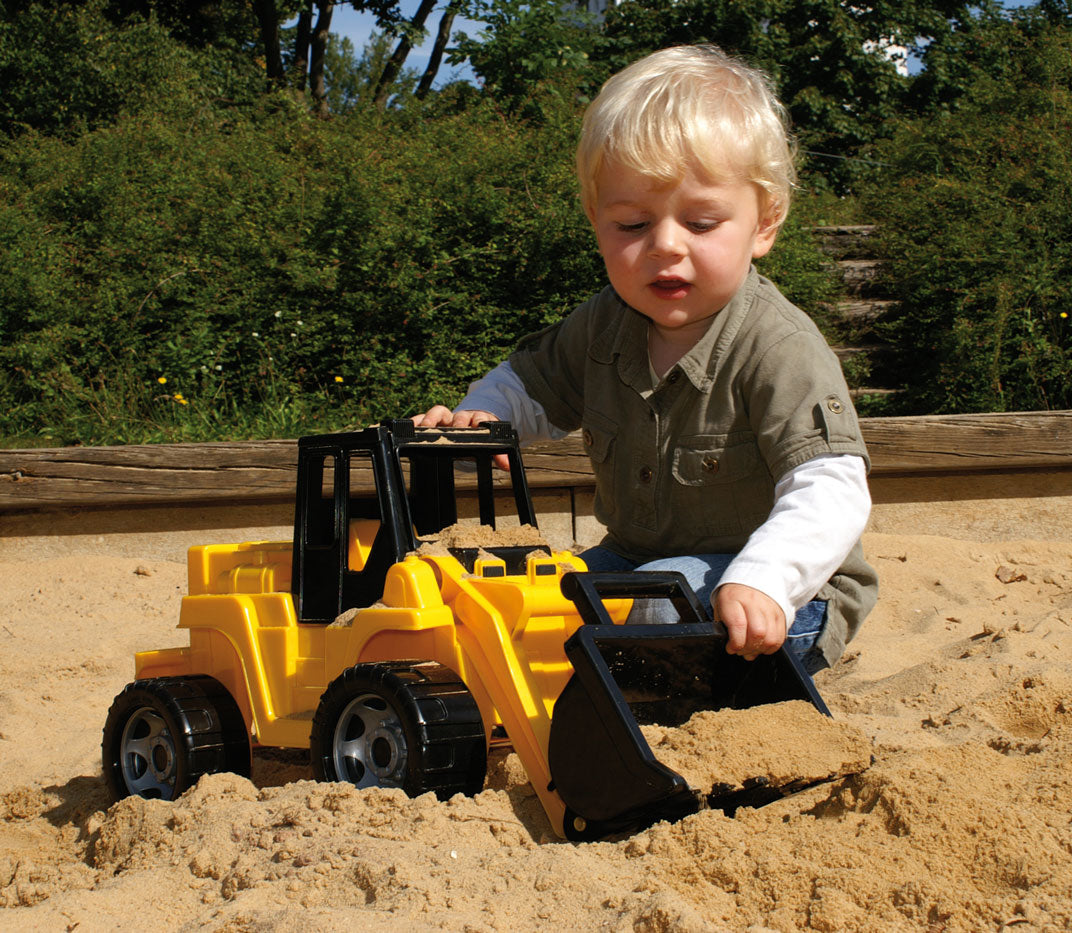 chargeuse sur pneus noire/jaune