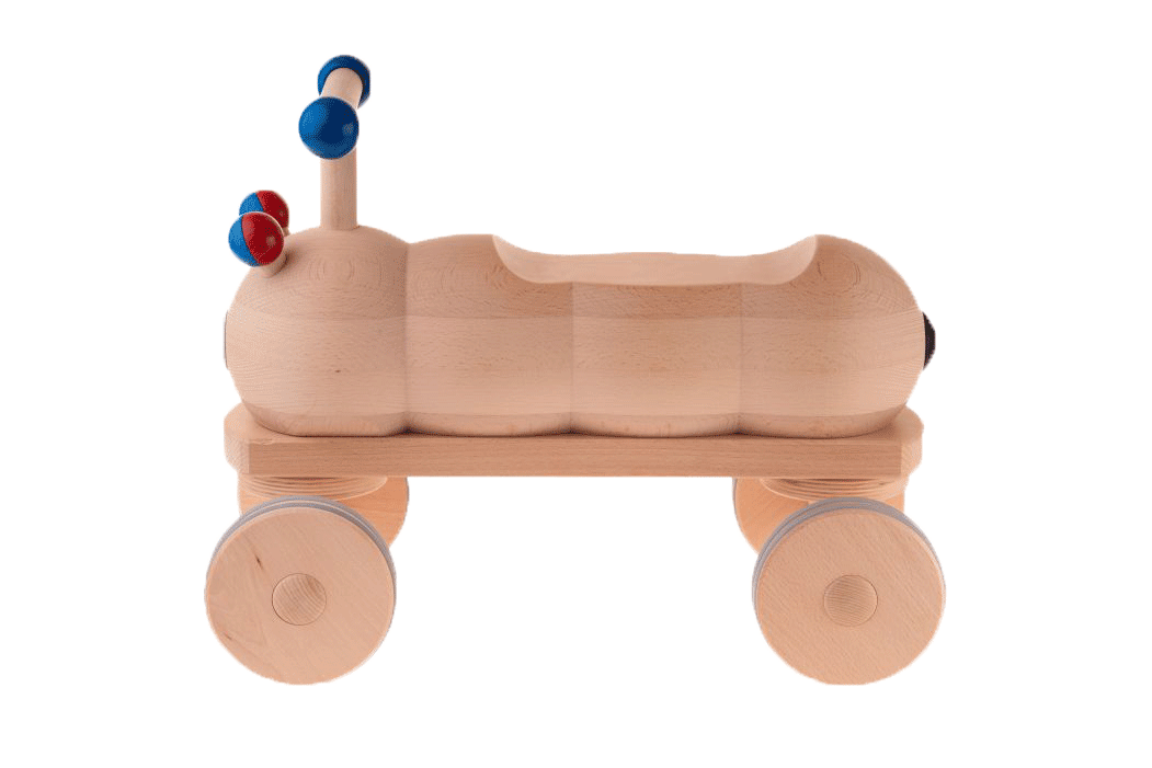 Rutscher Raupe aus Holz