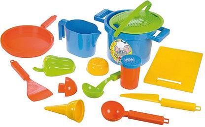 Ensemble de cuisine en sable, 14 pièces.