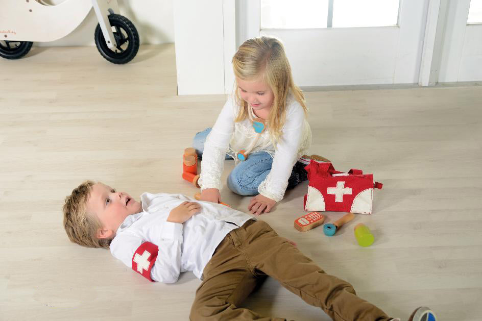 Sac de médecin, 11 pièces - instruments en bois