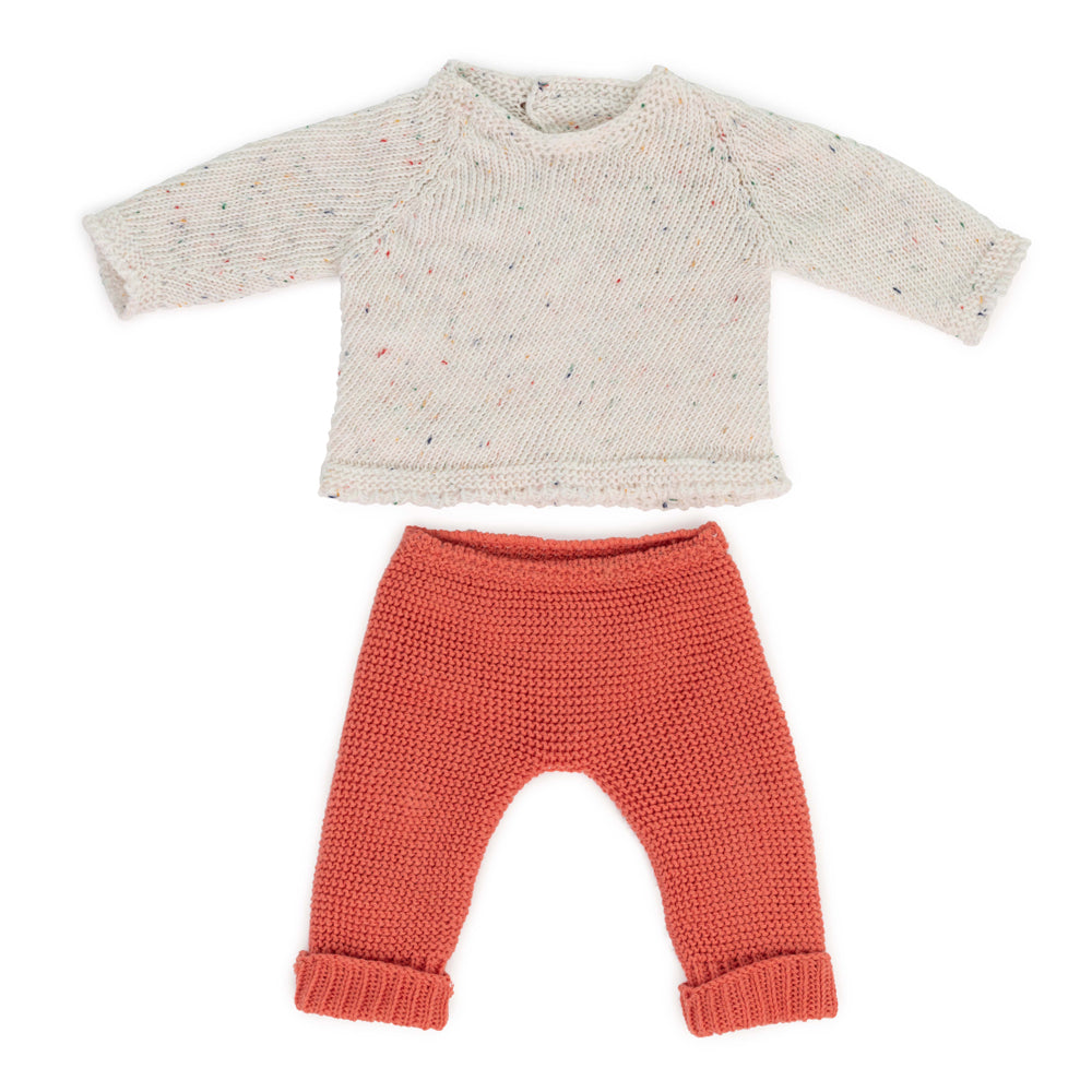 Ensemble pull et pantalon 2 pièces pour poupées de 38 cm, tricot
