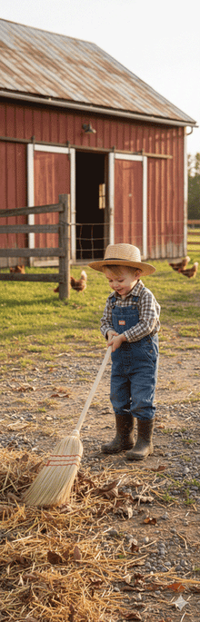 Kinderstrohbesen aus dem Erzgebirge, 100 cm groß, handgebunden