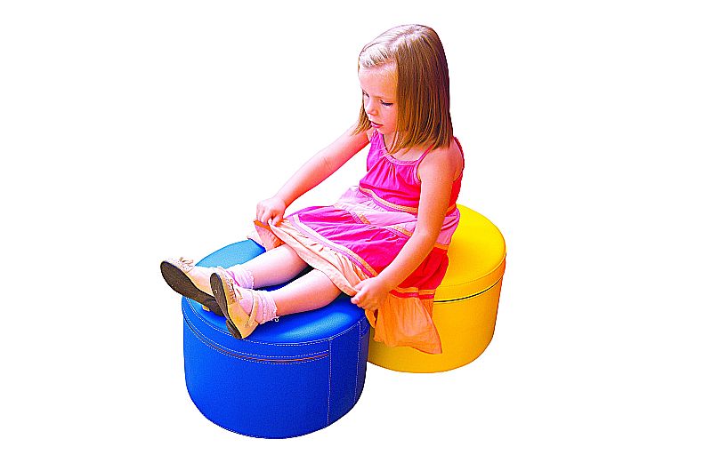 Hocker RUND Soft Ø 38 cm aus festem Schaumstoff mit Kunstlederüberzug 30 cm hoch