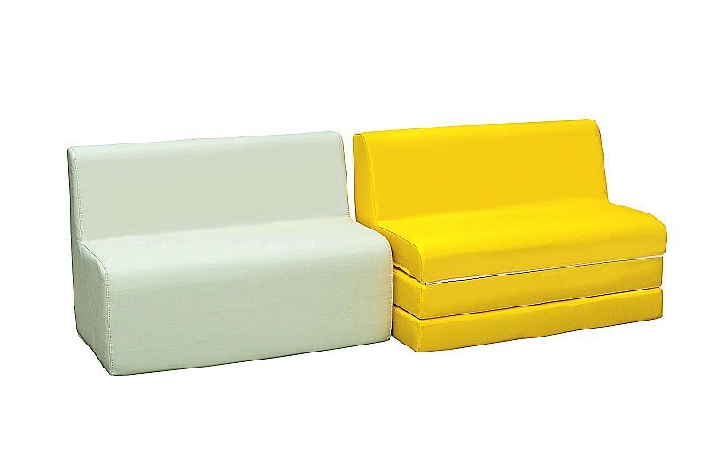 2-seater sofa, soft, 80 cm, made of foam with faux leather cover, 30 cm seat height