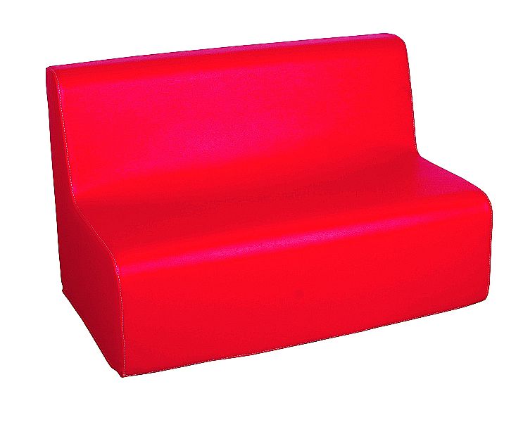 2-seater sofa, soft, 80 cm, made of foam with faux leather cover, 30 cm seat height