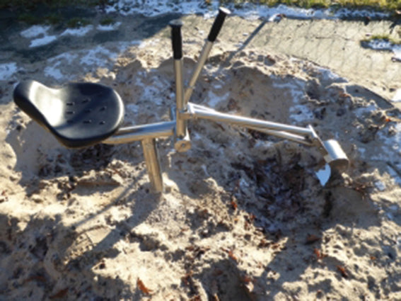 Sandbagger aus Edelstahl mit Bodenplatte