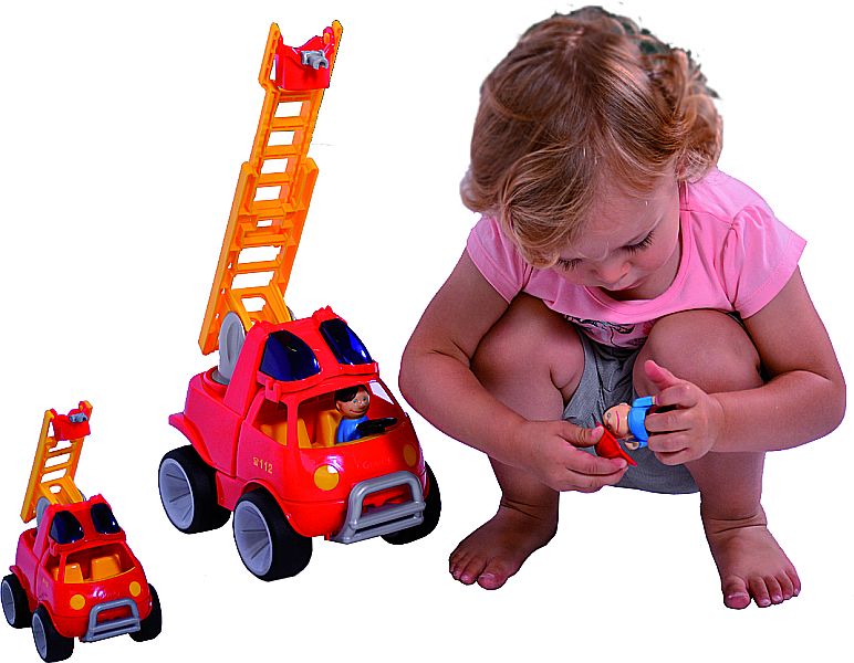 Camion de pompiers jouet GOWI avec figurine