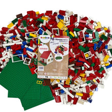 Q-Bricks Kindergarten Bausteine Haus 1000 St. im Baumwollbeutel