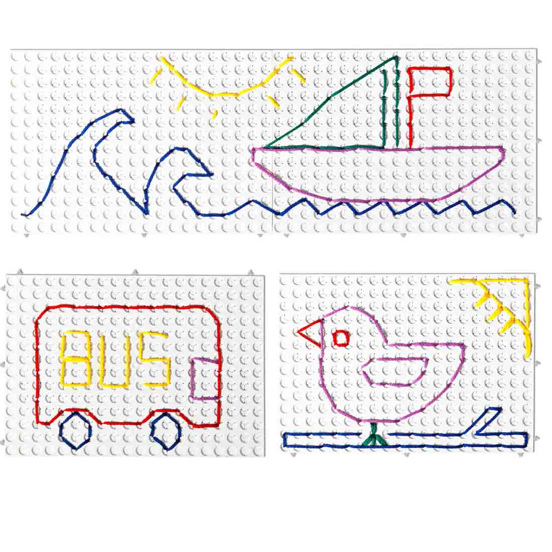 Stickbrett Playbord weiß 4 Stück