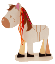 Holzpferd zum Flechten 3er Set