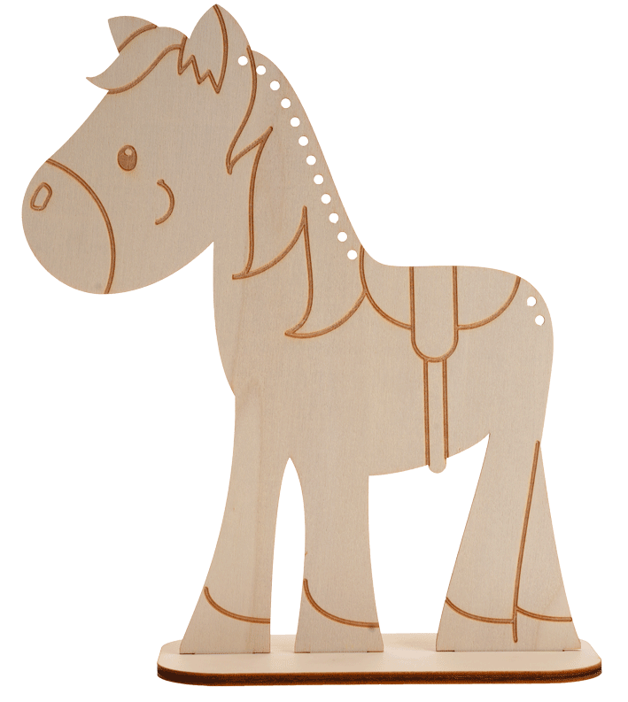 Holzpferd zum Flechten 3er Set