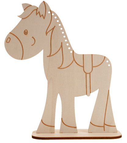 Holzpferd zum Flechten 3er Set