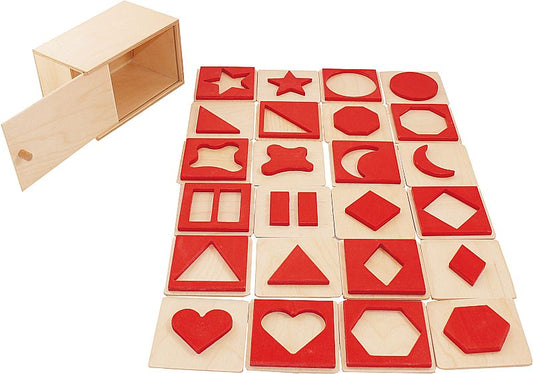 Positiv-Negativ Legespiel 24 tlg. (12 Paare) in Holzbox