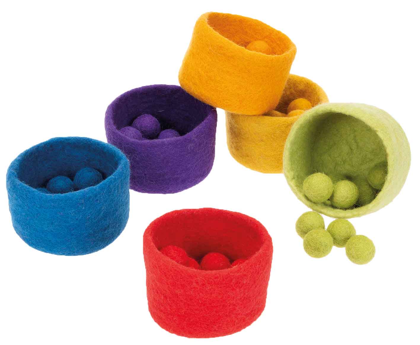 Filzschalen Regenbogen 6er