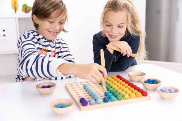 Zähl- und Legebrett aus Holz - 100er