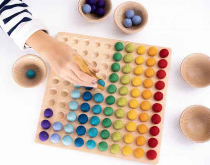 Zähl- und Legebrett aus Holz - 100er