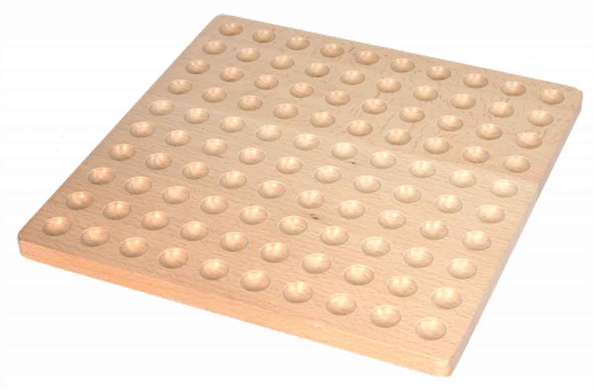 Zähl- und Legebrett aus Holz - 100er